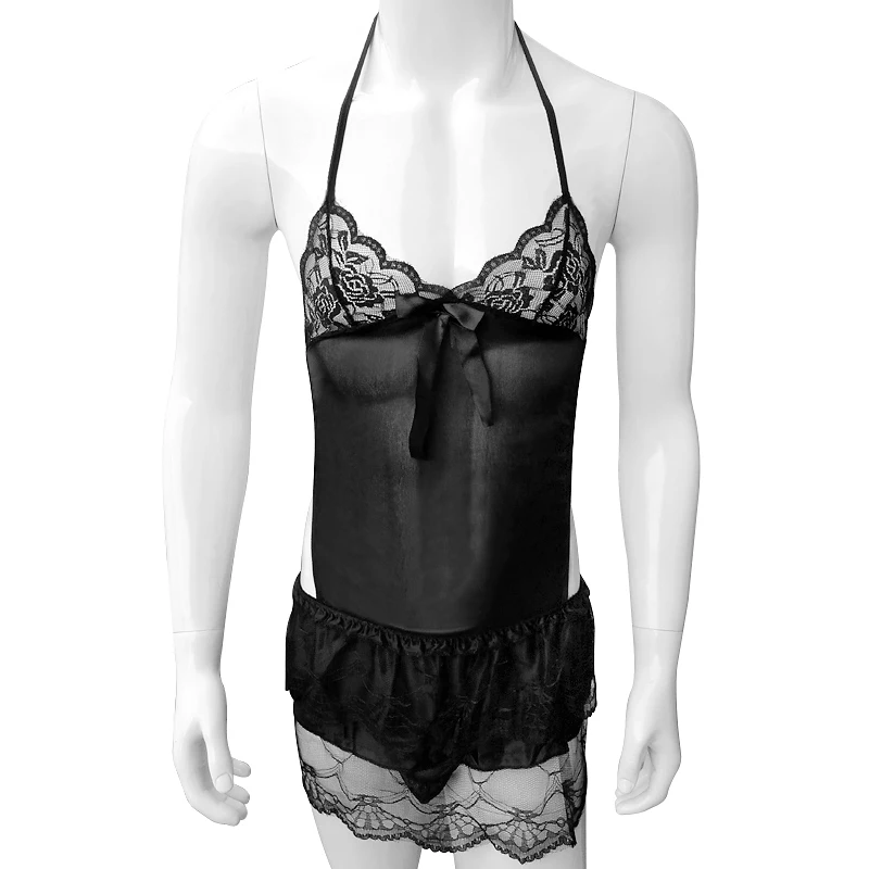 Кружевное экзотическое нижнее белье с открытой спиной прозрачное сексуальное