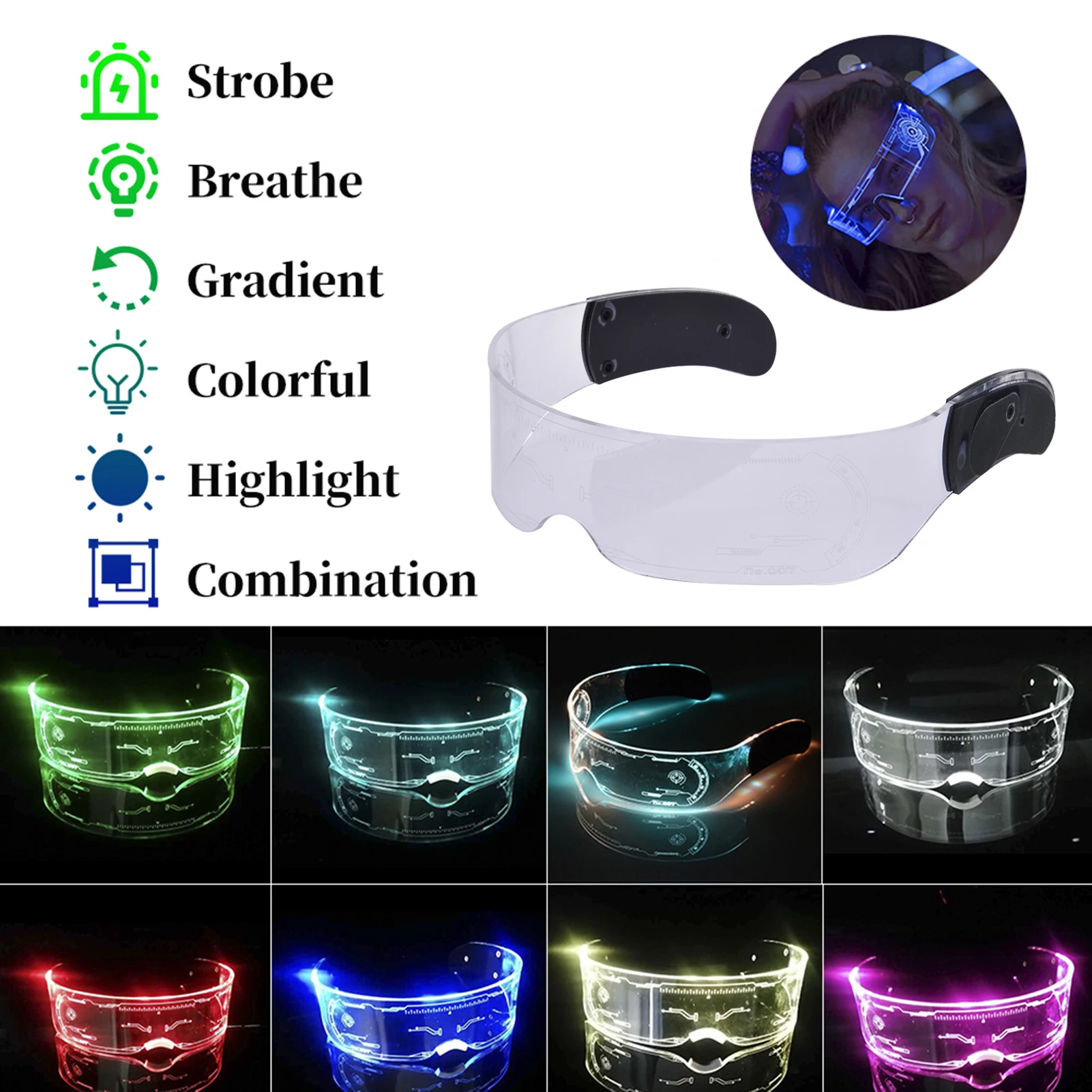 Рисунок 6 - Красочные светящиеся очки EL для музыки