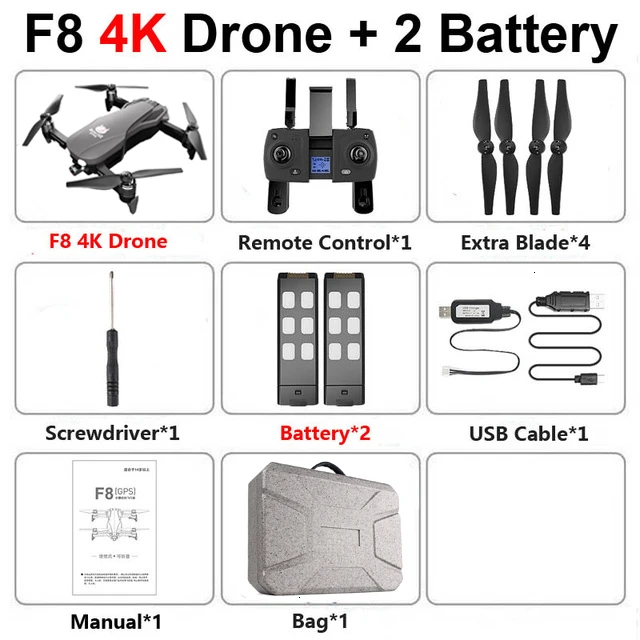 F8 gps Дрон с двухосевой антивибрационной самостабилизирующейся подвеской Wifi FPV 1080P 4K камера бесщеточный Квадрокоптер - Цвет: F8 4K 2B BAG