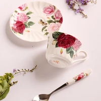 101 200ml european coffee set afternoon cup saucer spoon ceramic set couple cup concentrated cups english red tea cafe shop home