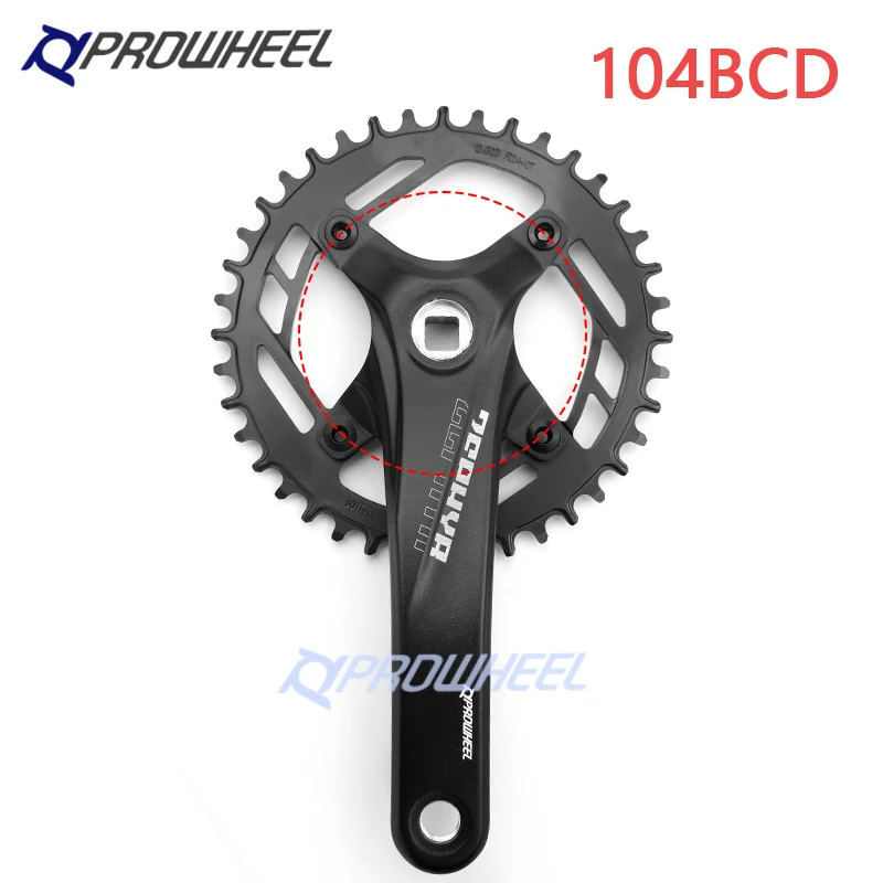 Звездочка коленвала Prowheel 104BCD для горного велосипеда квадратное отверстие 170 мм 175