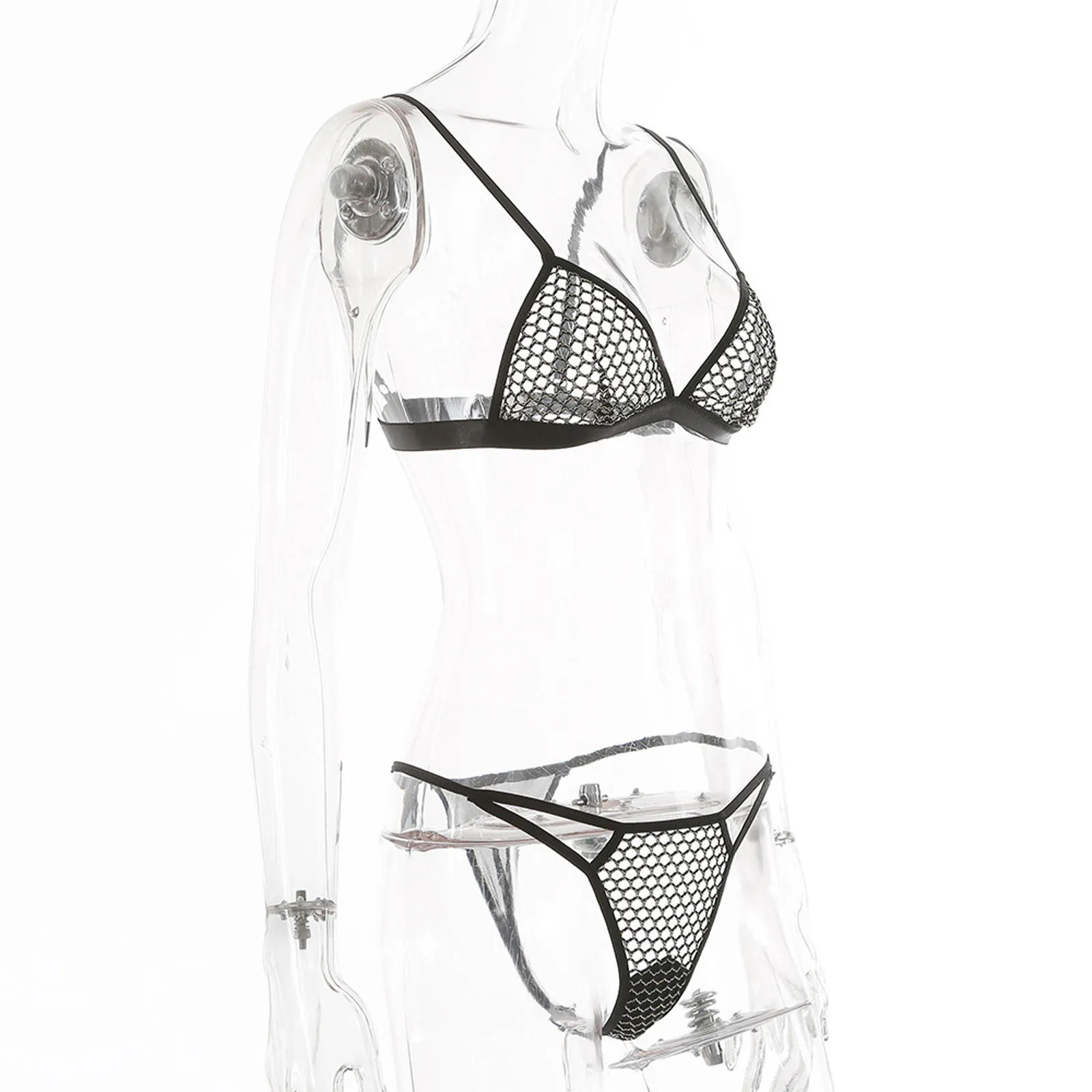 

New Hot Fashion Lace Lingerie Set Sexy Women Transparent Sleepwear Erotic Bra Thongs Underwear Suits