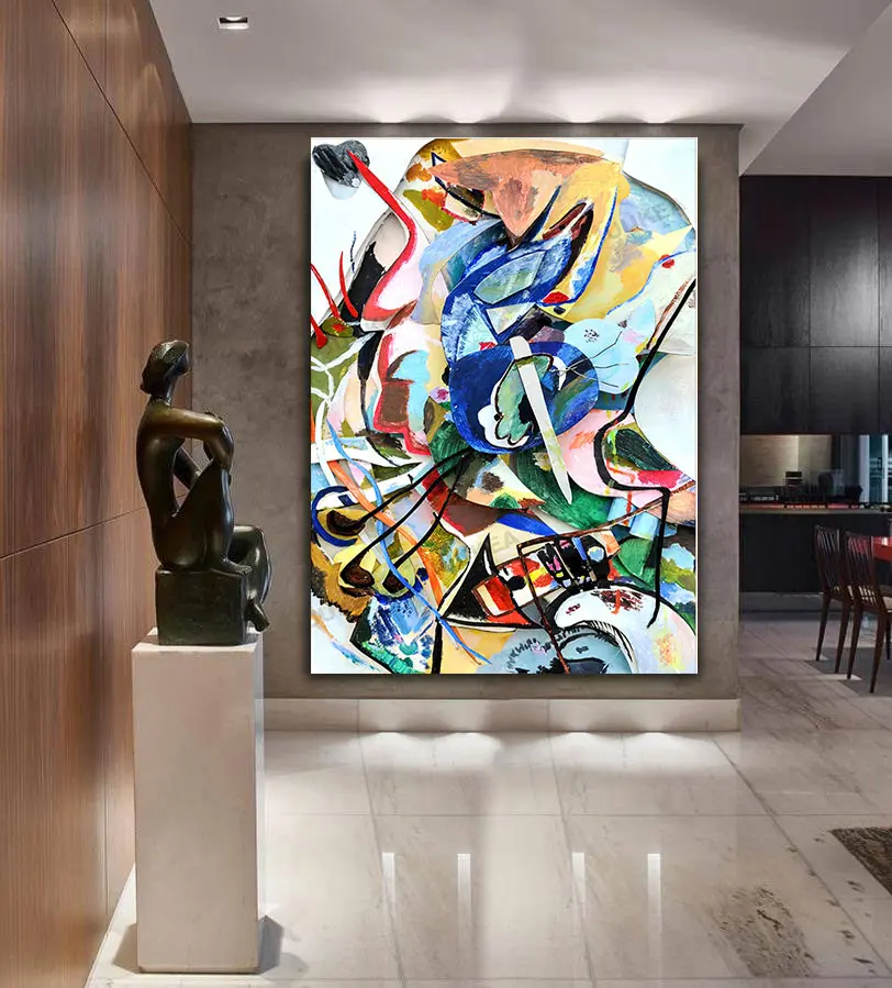 100% ручная работа Василий Кандинский Геометрическая абстрактная живопись маслом