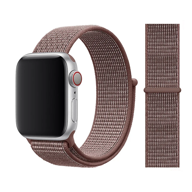 Нейлоновый ремешок для apple watch группа 4/5 44 мм/40 мм, correa apple watch 3 42 мм/38 мм iwatch серии 5/4/3/2 разноцветный коннектор ремешок для часов - Цвет ремешка: Smokey Mauve