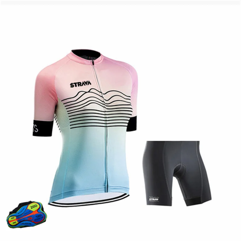 

STRAVA Womens Cycling Clothing Short Bike Jersey Bike Clothes MTB Ropa Ciclismo Bicycle Uniforme Maillot Quick Dry 20D Pad Road