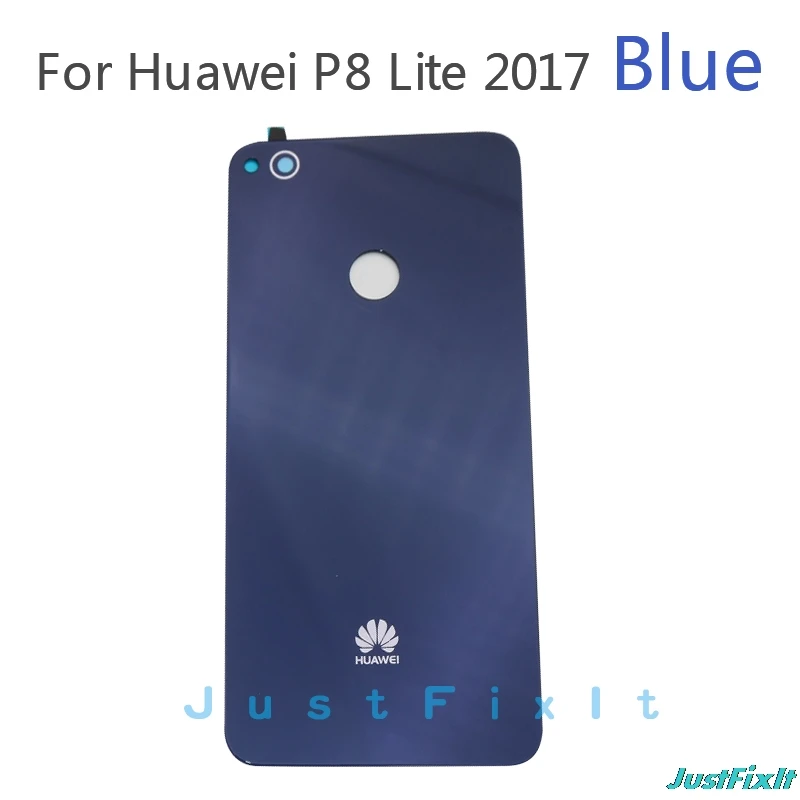 Blue P8 Lite 2017 Чехол корпуса для huawei P8 Lite Анти-Царапины акриловая гладкая задняя дверь Replcement чехол клейкая наклейка - Цвет: Blue P8 Lite 2017