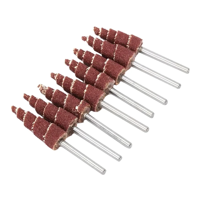 

100Pcs Cone Shape Abrasive Flap Sanding Wheel Grinding Head Rotary Tool,for Grinding and Polishing on Surface Side Face 3 x 12mm