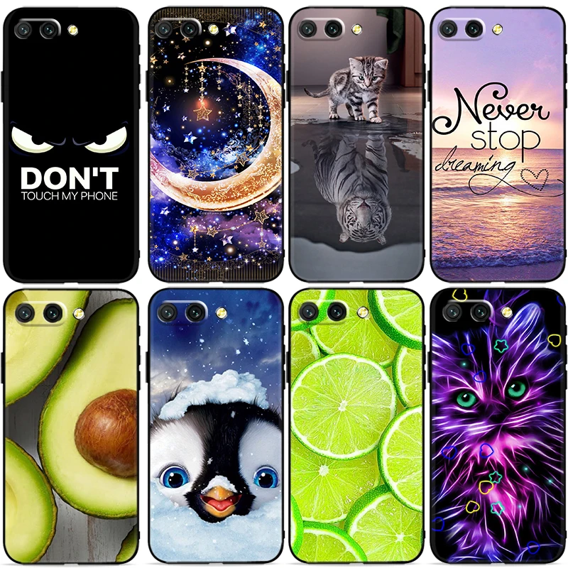 

Phone Case For Huawei Honor 7X 8X 8C 9 V9 9X 9X Lite 9 Lite10 V10 10i 10 Lite 10X Lite V20 Wolf fruit owl Funda Soft TPU Black