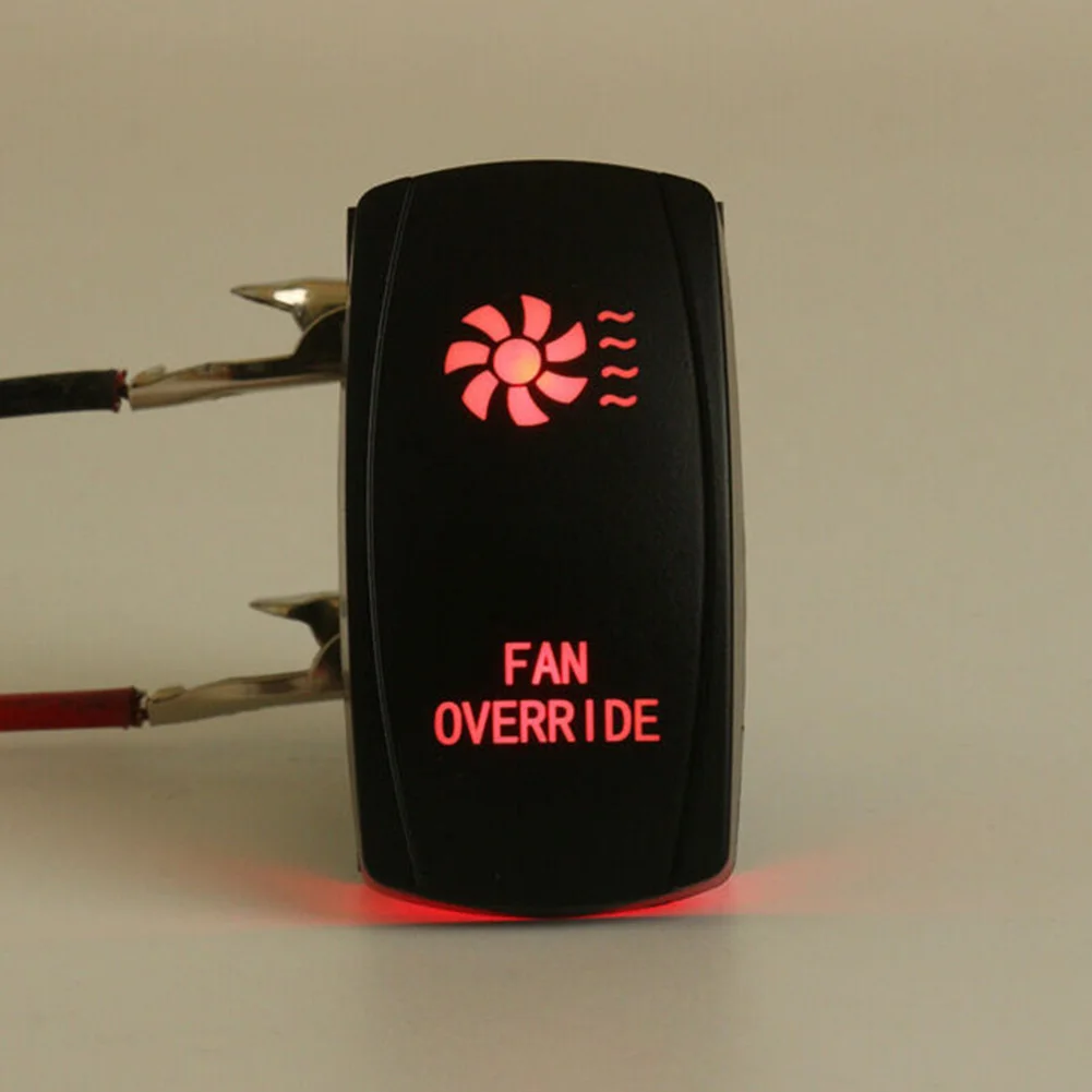 

12V 20A 5 Pin Rocker Switch Control Red LED Fan Override For ATV UTV Car Auto Plastic Waterproof Interior Car & Truck Parts