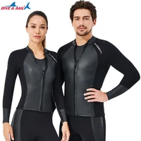 2mm neoprene wetsuits jacket womens mens wet suit top with front zipper long sleeves diving suit for snorkelingscuba 1 5mm3mm