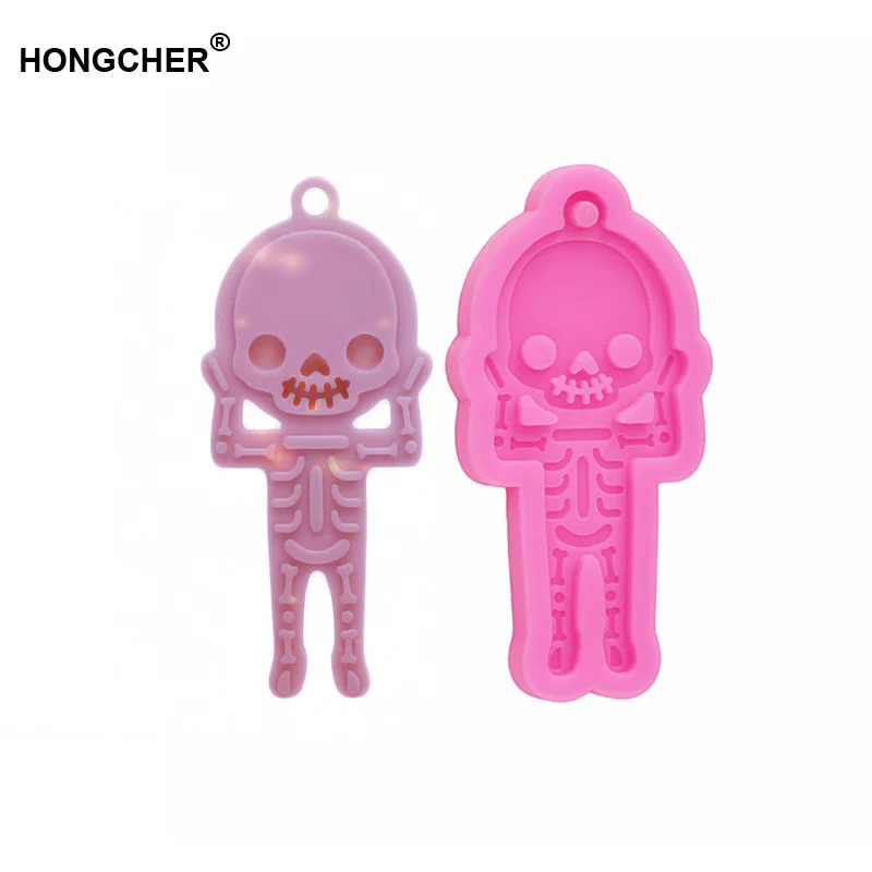 

New Shiny Skeleton earrings molds,keychain Necklace Polymer Clay Silicone mould,Skull Silicone Mold,Skulls Jewelry Keychain Mold