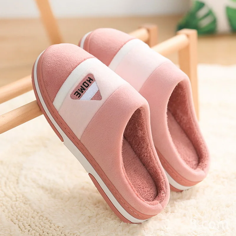 

Home warm striped slippers, women's shoes, Leather Flip Flops for home, soft winter slippers for indoor, bedroom