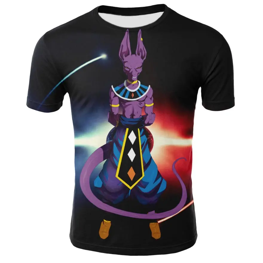 2019 летние Dragon Ball Z Супер Саян футболка Goku с принтом короткий рукав футболки
