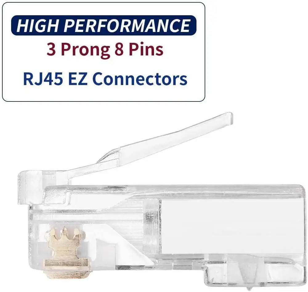 Разъем ZoeRax RJ45 30 МК позолоченный проходной через 3-контактные разъемы Cat6 и кабель
