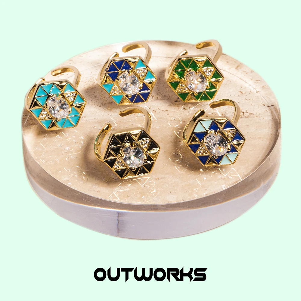 

New Luxury Vintage Fashion Copper Drip Oil Personality Zircon Ring For Women Men Girls Party Gifts Jewelry Accessories