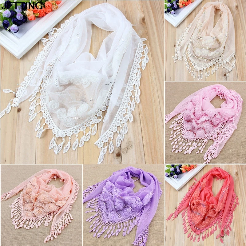 

1pcs/lot Spring And Autumn women's Embroidered Trigonometric Cape Scarf Bib Tassel Silk Scarf 150*50cm