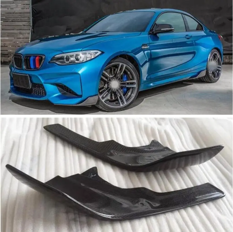 

Высококачественные передние разветвители для губ из углеродного волокна, бампер, фартуки, крылья чашки, закрывалки, чехол для BMW F87 M2 Coupe 2016 2017 2018 2019