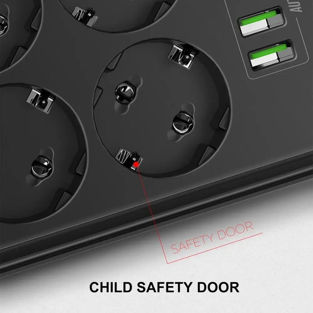 

4 USB Phone Charger Multiple Power Sockets 6 EU Outlet Power Strip Charger For Home/Restaurant Charging Mobile Phone