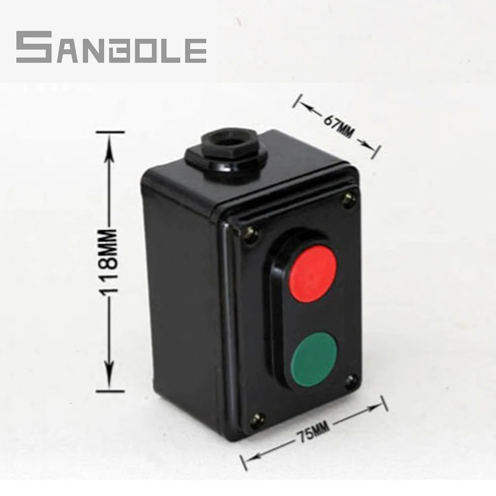 Кнопочный переключатель с защитной коробкой 2 позиции 2nc двойные красные и