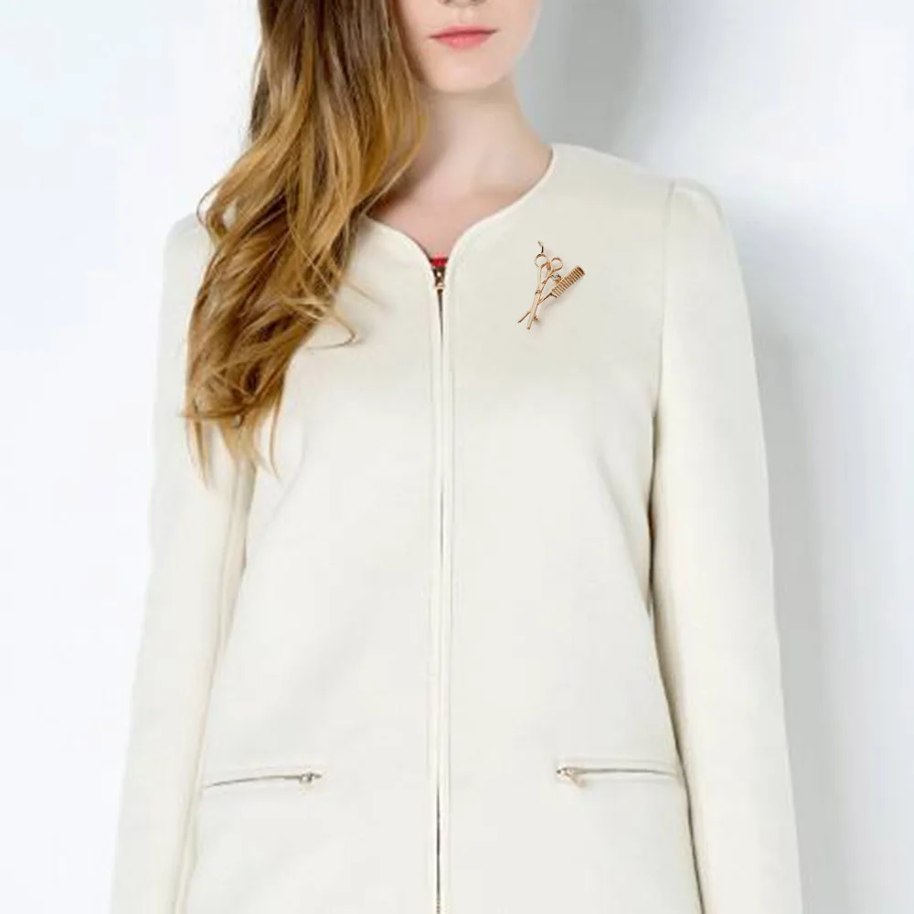 Модная новинка расческа ножницы уникальная брошь для шляпы платья зажимы