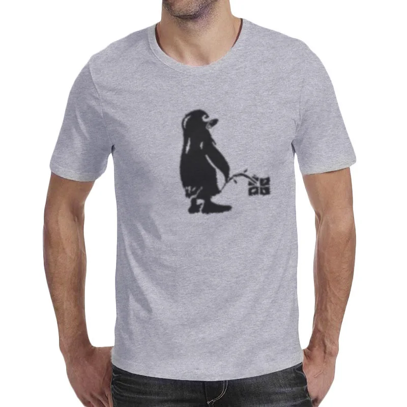 

2021 Summer Streetwear Print T Shirts for Men O-neck Short Sleeve Funny Penguin Graphic Tees Fashion Casual Top Men Clothing