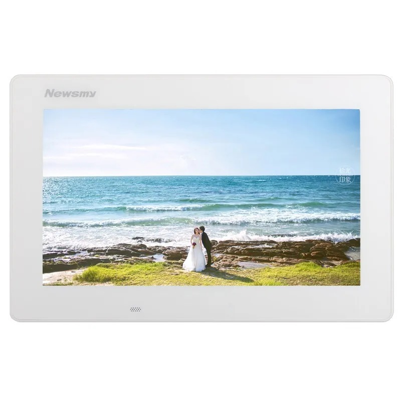 White Цифровая фоторамка " HD экран Будильник 800*480 Поддержка U диск SD карты фотографии дисплей календарь украшение дома альбом - Цвет: White