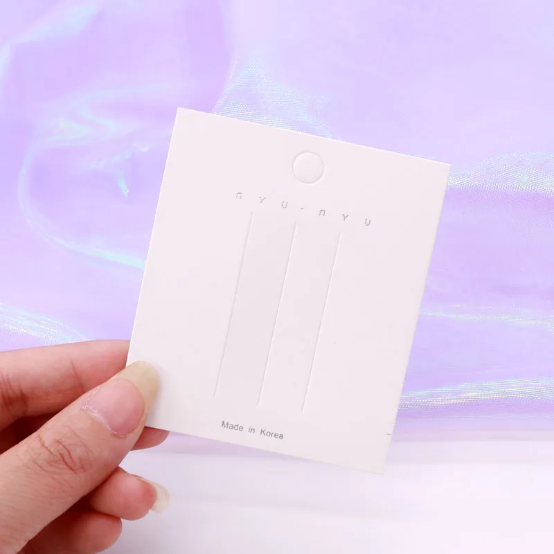 White Earing Necklace Packing Card Rectangle Korea Thick Hairpin Clip with NYU Printing Can Be Customized | Украшения и