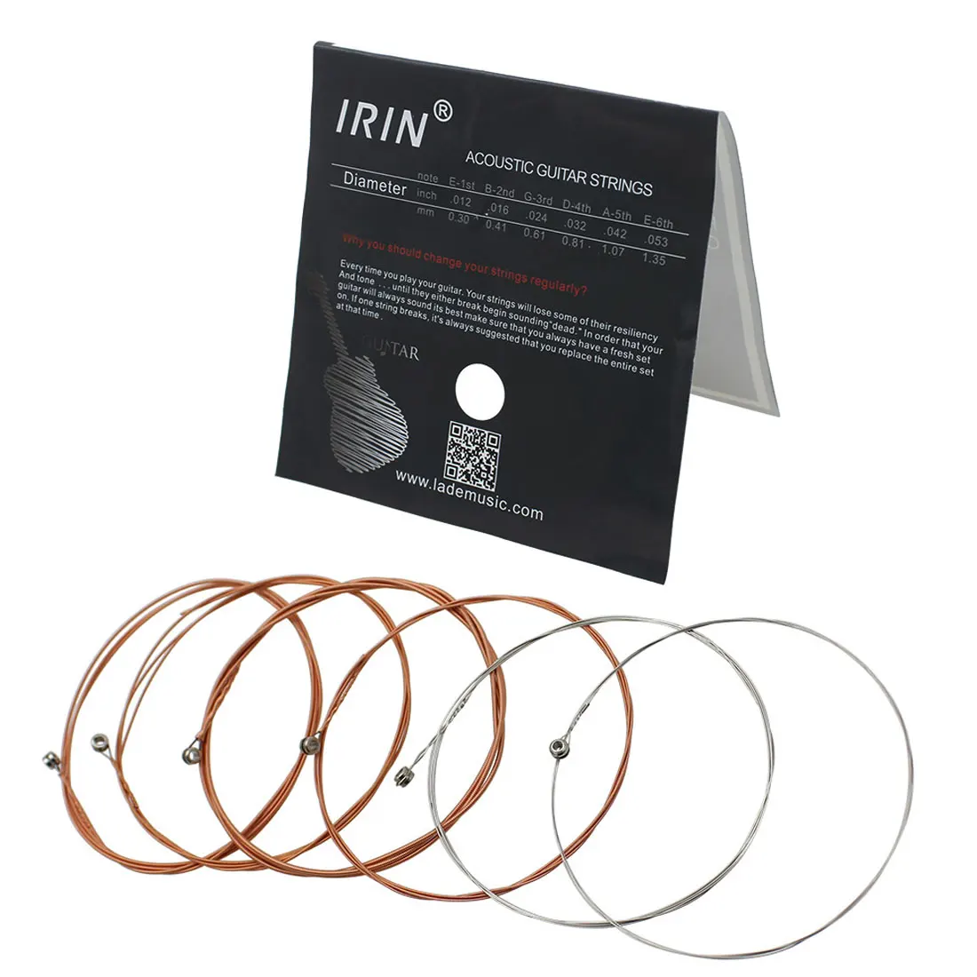 

6pcs / set IRIN A103 High Quality Professional Copper & Silver Phosphor Bronze Collor Alloy Wound Acoustic Guitar Strings