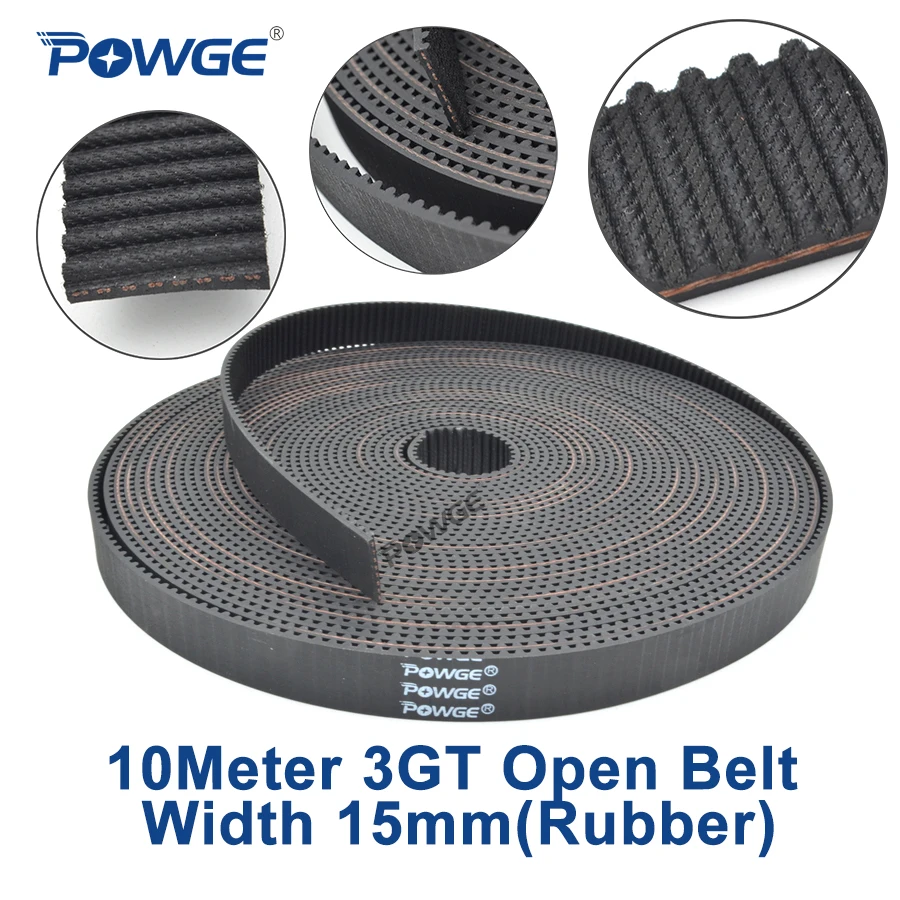 POWGE 10 метров GT 3MGT 3GT открытый синхронный зубчатый ремень 15 Ширина мм резиновая 3KC GT3