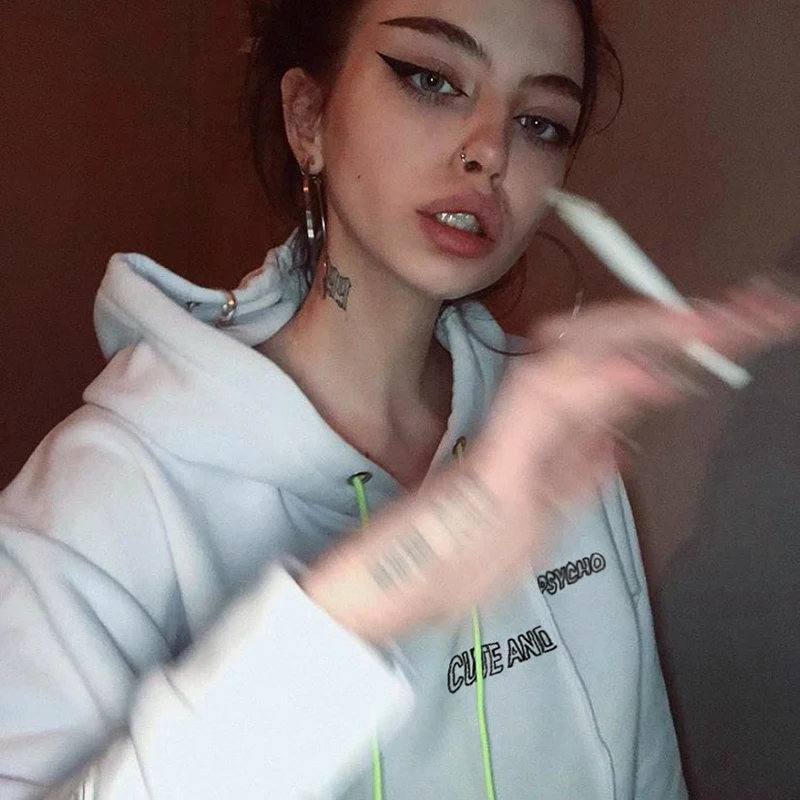 Waatfaak Hoody Whith женская укороченная Толстовка с буквенным принтом рукав «летучая мышь» контрастная уличная Короткая Толстовка Осень Зима