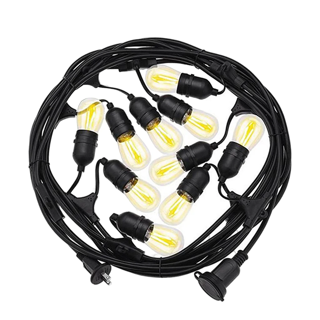 

33Ft String Lights with Clear Bulbs Waterproof Patio Garden Hanging Lights