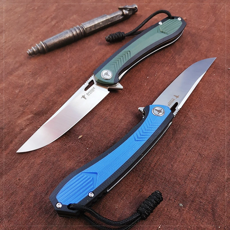 SHOOZIZ folding knife G10 handle D2 bearing tactical outdoor self defense hunting cutter Pocket knives EDC tools | Инструменты
