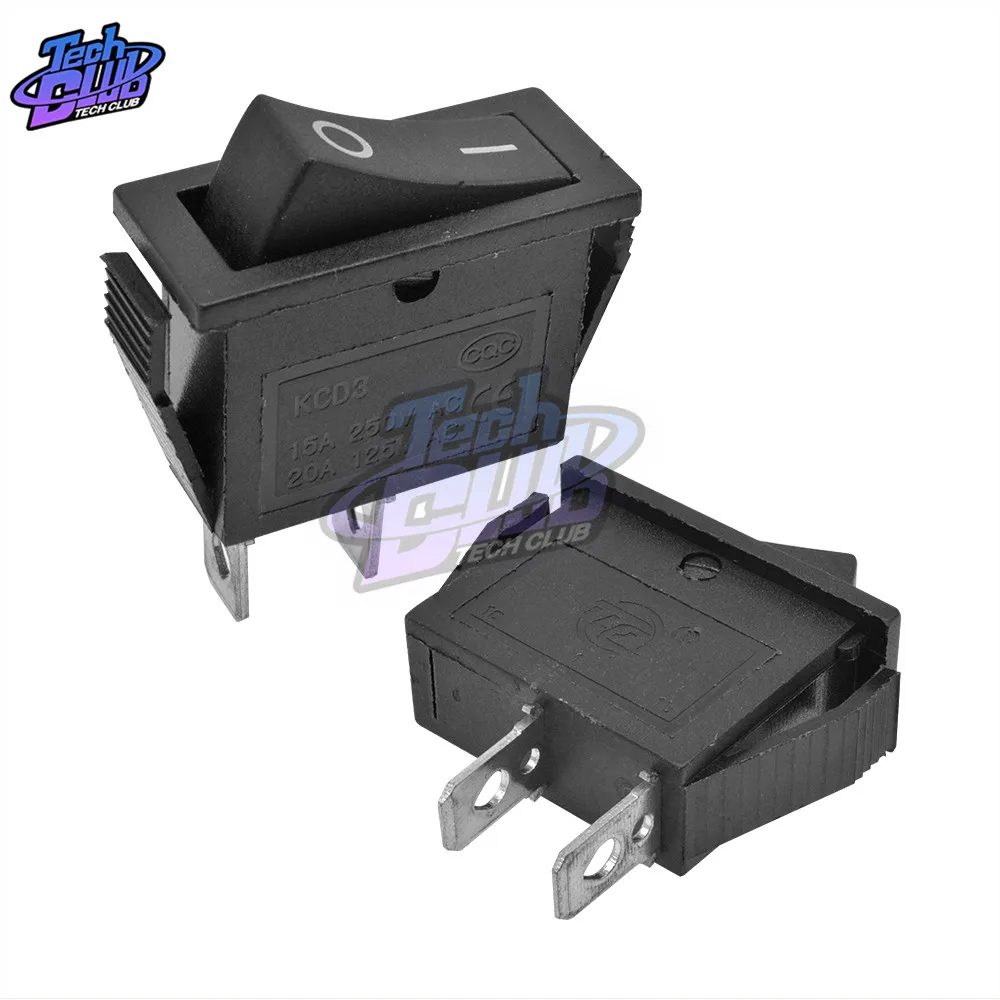 AC 15A 250V /20A 125V 3 контактный SPDT KCD3 ON OFF позиционный черный лодочный кулисный