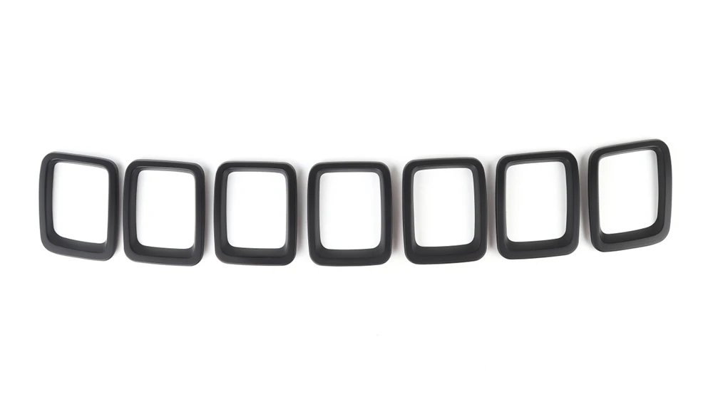 

ABS Car Exterior Front Grilles Decoration Ring Cover Trim for For Jeep Compass 2017+ Car Accessories Stylish Decal Brand New