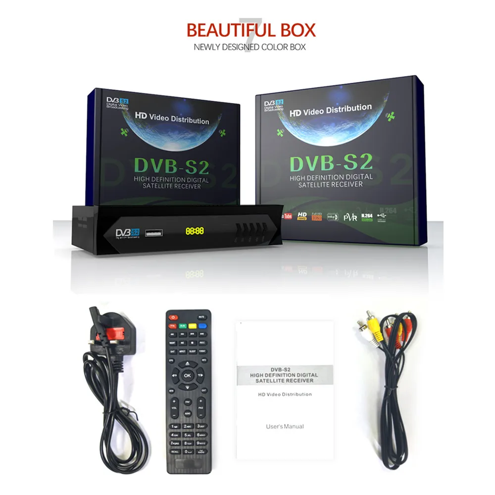 Спутниковый тв приемник декодер тюнер AV2018 full HD DVB S2 поддержка рецептора NIT поиск OTA