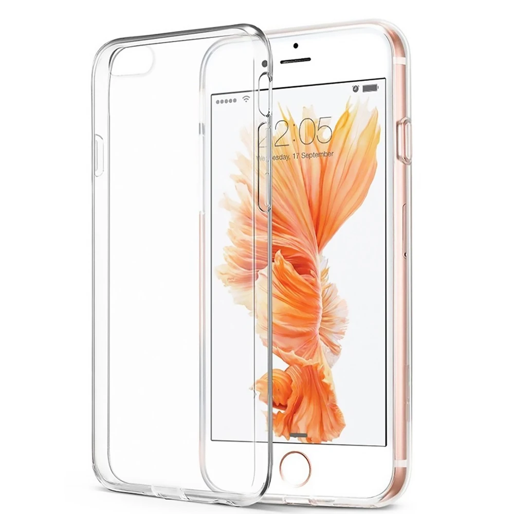 Ультра тонкий роскошный прозрачный мягкий TPU чехол для iPhone 7 plus 8 Plus силиконовый