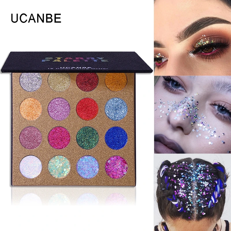 

Палетка теней для век с металлическим блеском, 16 цветов