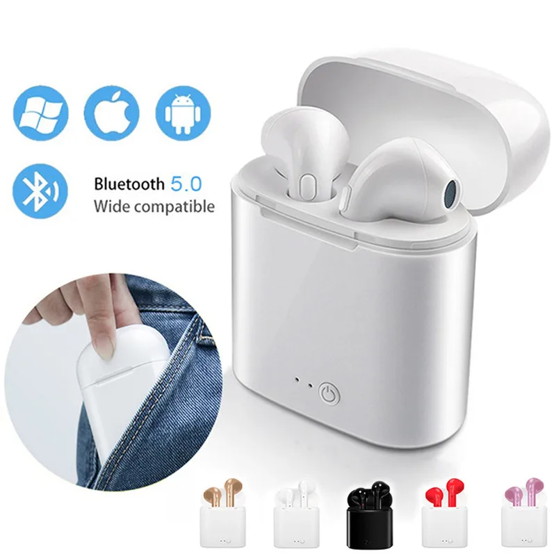 I7s bluetooth наушников TWS стерео наушник Bluetooth гарнитура с зарядным Pod беспроводной