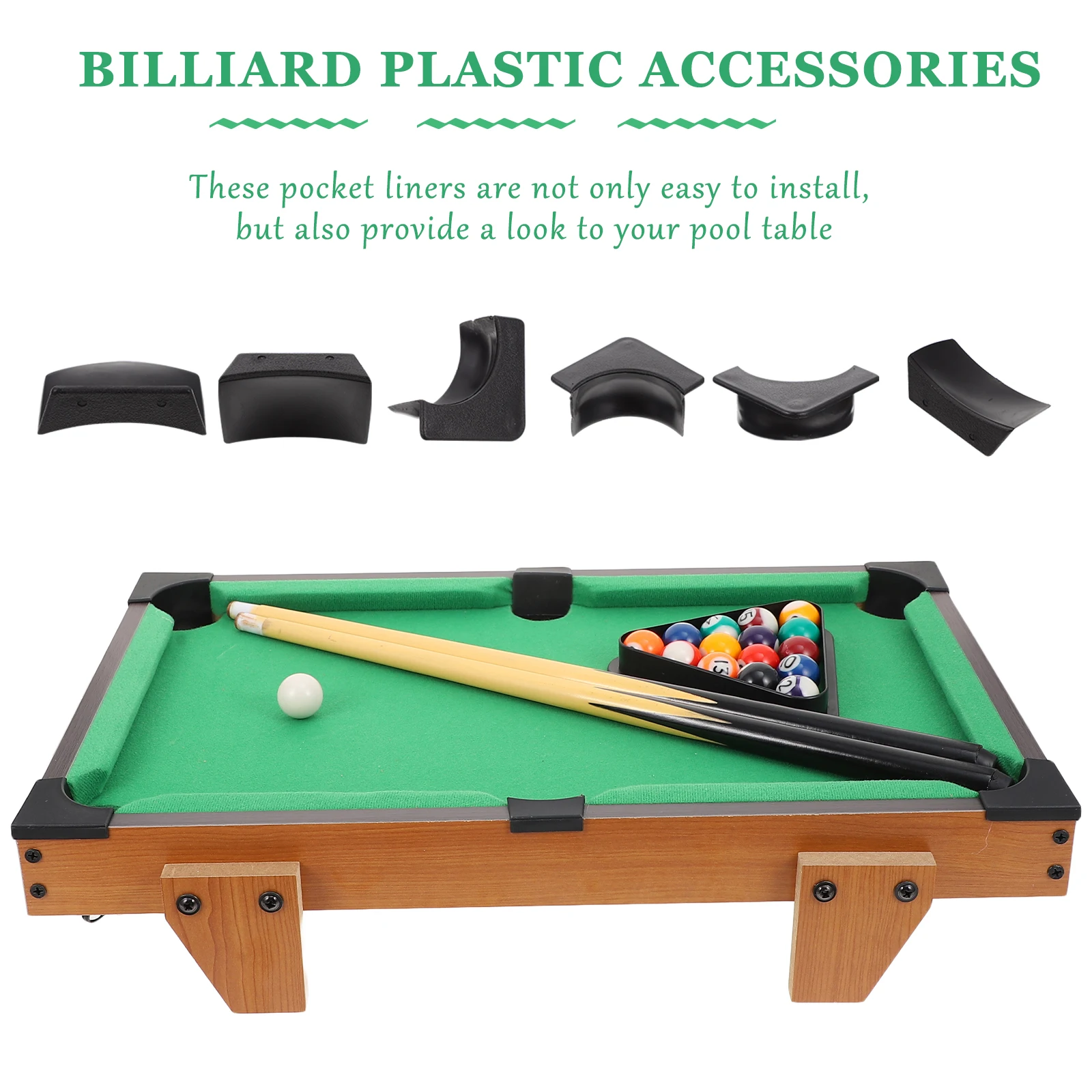 

2 Sets Billiards Table Pocket Liner Table Accessories Table Tools for Pool Table (Black)
