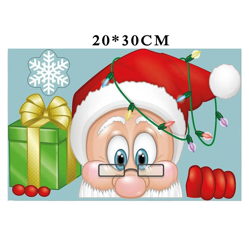 Двухсторонняя водостойкая Наклейка на стену из ПВХ с изображением Деда Мороза