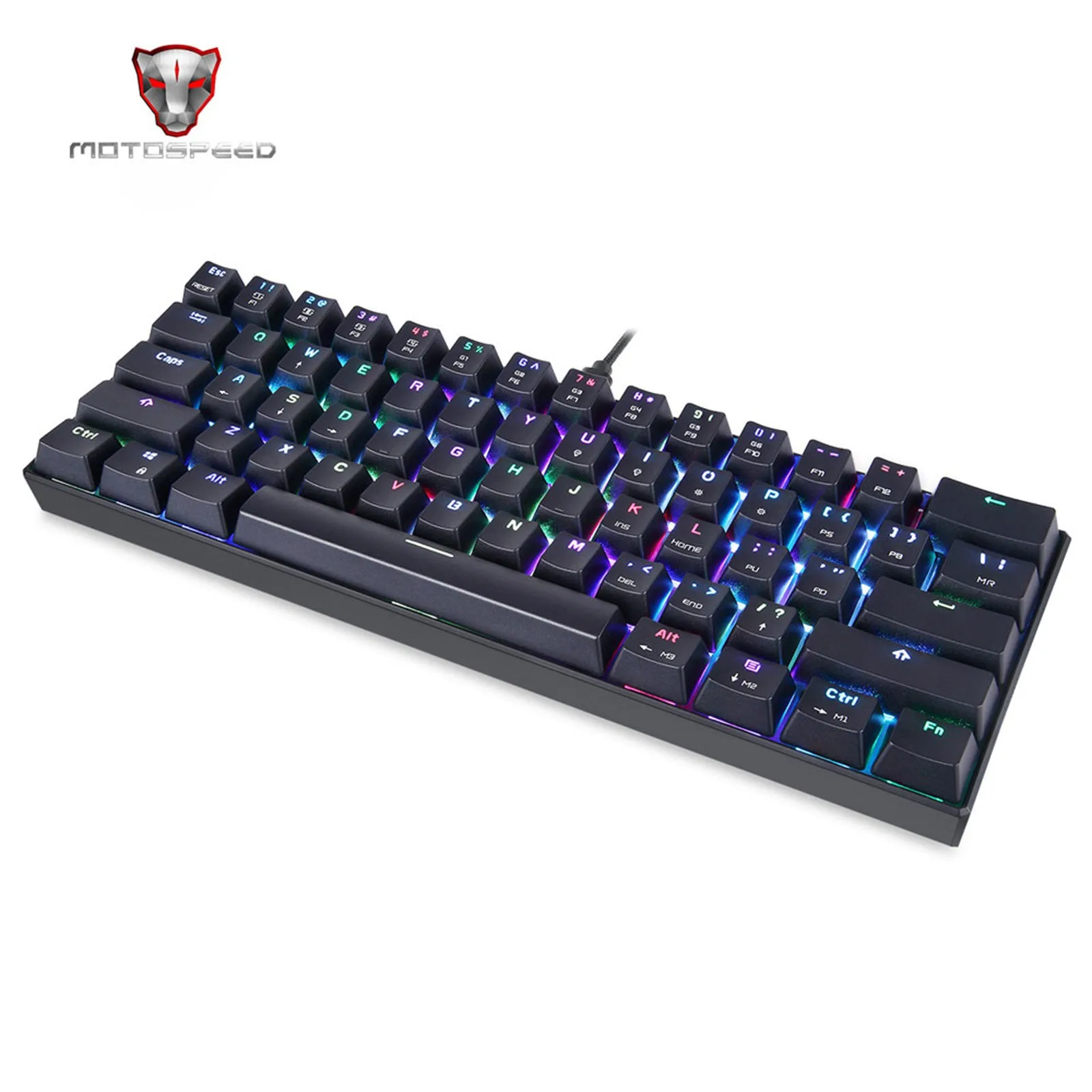 

CK61 RGB Mechanical Gaming Keyboard Blue Switches Keyboard 61 Keys Anti-ghosting with Backlight for Gaming