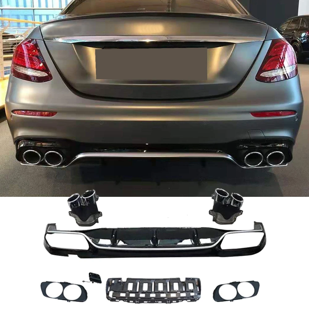 PP Диффузор заднего бампера для Mercedes Benz E Class W213 Sport Sedan 2017-2019 задний диффузор