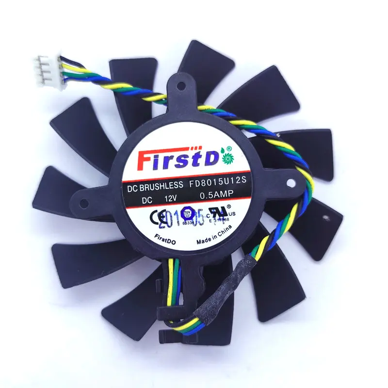 Оригинальный вентилятор для видеокарты NVIDIA FIRSTD FD8015U12S, постоянный ток 12 В, 0,50 А, диаметр 75 мм, шаг 36*34*48 мм
