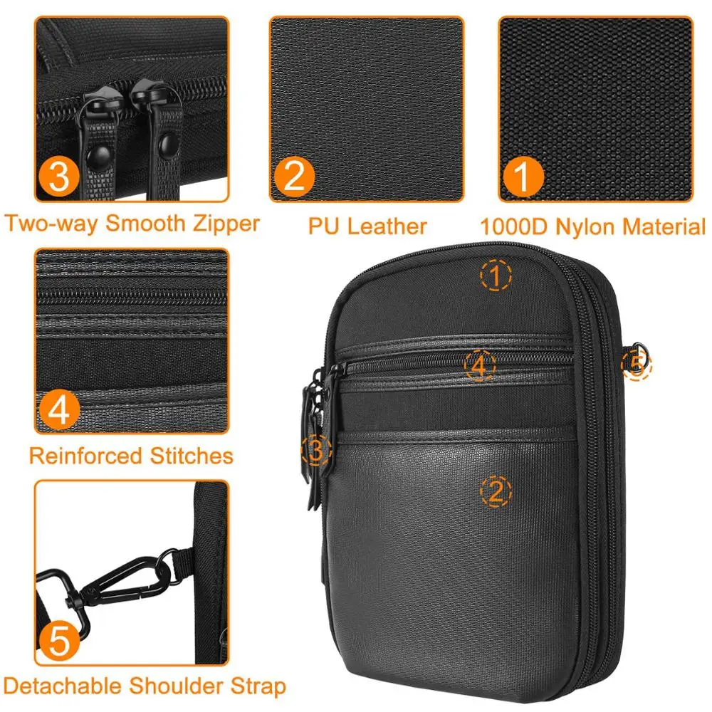 

Tactical Concealed Gun Case Pouch Handgun Pistol Holster EDC Waist Bag Shoulder Bag Magazine Pouch Outdoor Flashlight Phone