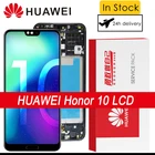 100% Оригинальный 5,84 ''дисплей со сканером отпечатков пальцев для Huawei Honor 10 COL-L29 ЖК сенсорный экран дигитайзер Запасные части