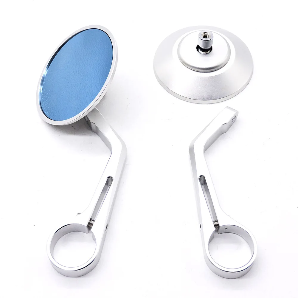 

7/8" Round Motorcycle Rear View Mirrors 22mm Motorbike Handle Bar End Rear View Mirrors Black CNC Cafe Racer Mirror