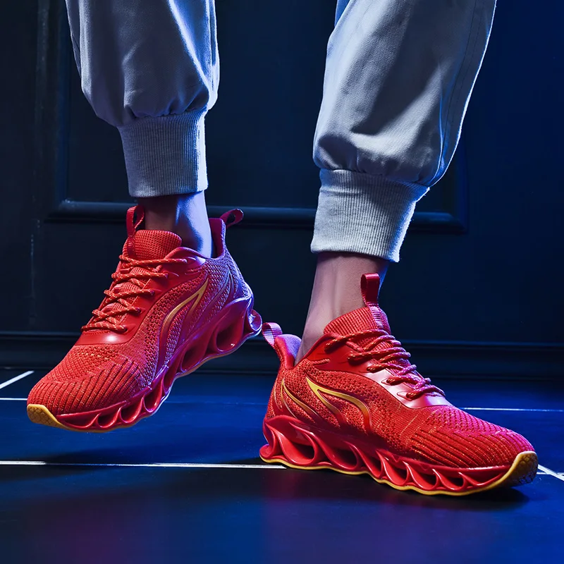 

New Casual Shoes Men Mesh Breathable Blade Zapatillas Hombre 39-47 Large Size Outdoor Cushioning Non-slip Luxury Sneakers
