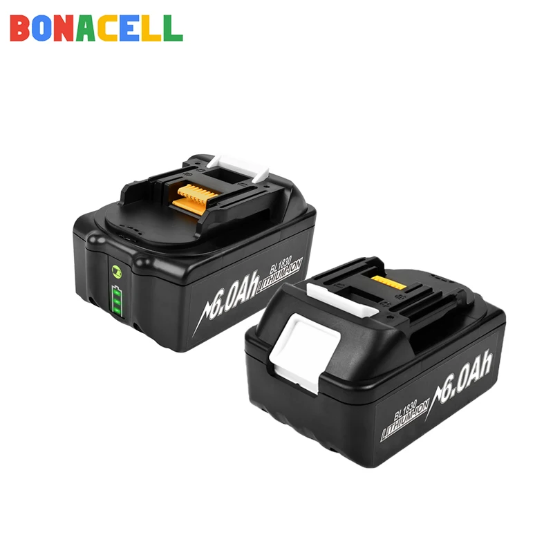Перезаряжаемый литий-ионный аккумулятор Bonacell BL1860 18 в 6000 мАч для Makita BL1840 BL1850 BL1830