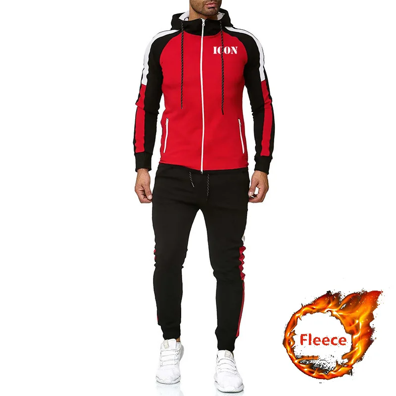 

Suit Sets Sportswear Set Stripe Patchwork Tracksuit Men Sweatsuits for Men Cardigan Print Men Tracksuit Hoodie Set 2 Pieces