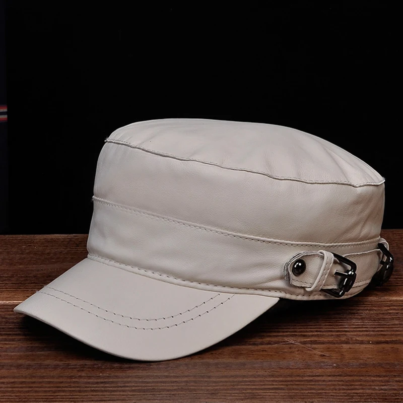 Кепка для мужчин и женщин из натуральной кожи роскошная приталенная шапка в